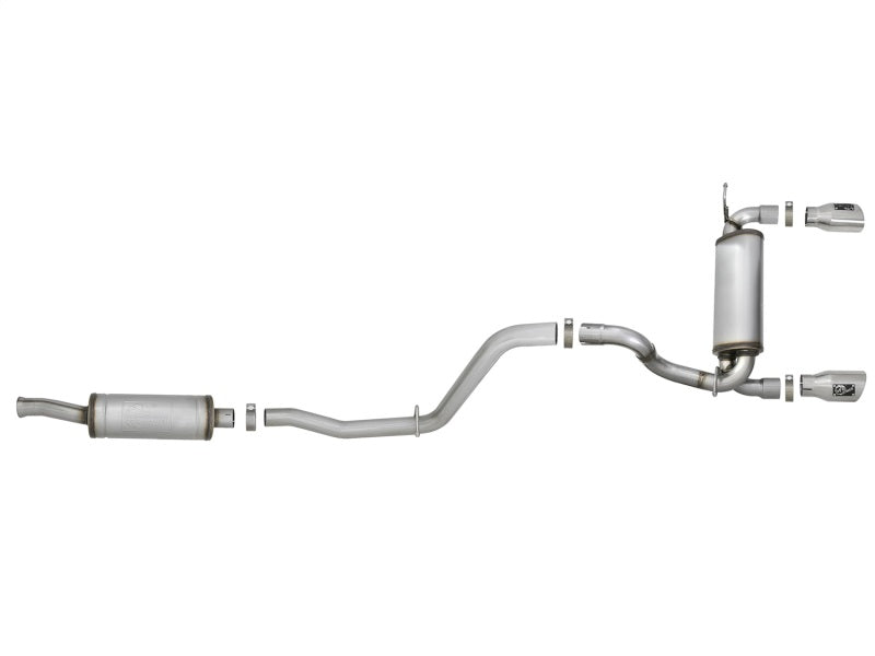 AFE 49-48066-P Series 2.5in 409 SS Cat-Back Exhaust w/ Polished Tips 2018+ fits