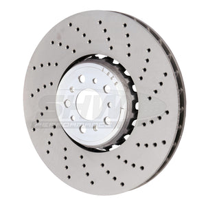 SHW Performance BFR42502 SHW 18-21 fits BMW M5 4.4L Right Front Cross-Drilled Lightweight Brake Rotor (34117991102)