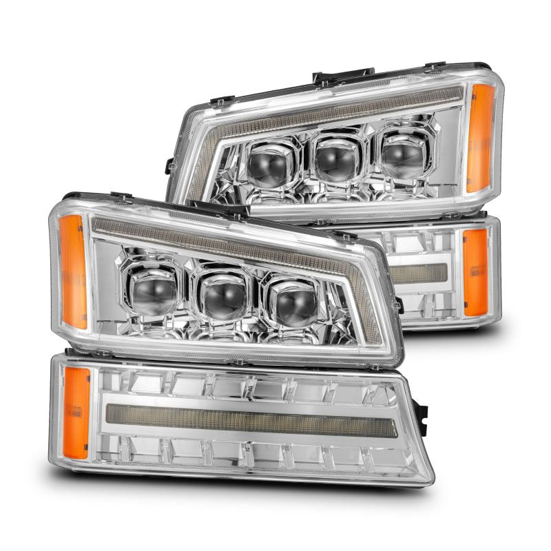 AlphaRex 880255 fits Chevy 03-06 Silverado 1500/2500HD/3500HD/Avalanche Chrome NOVA LED Proj Headlights