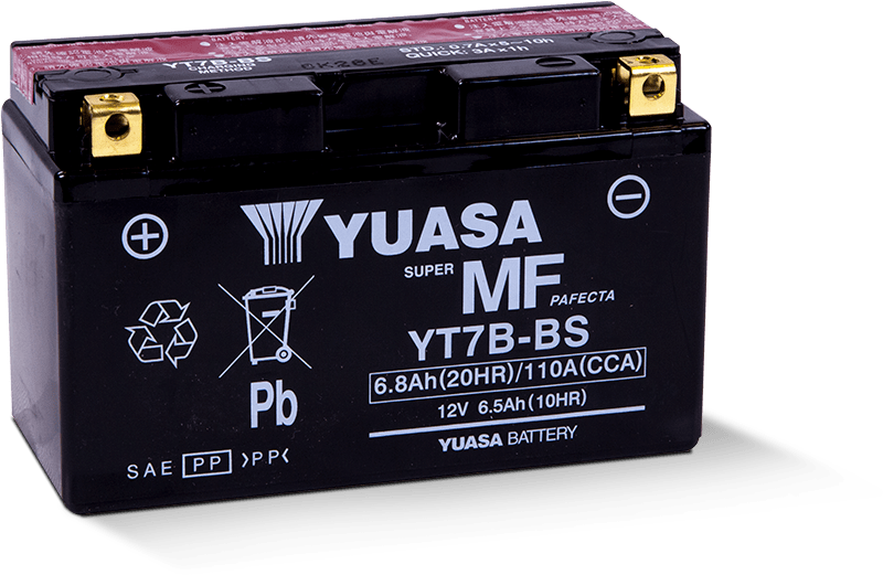 Yuasa YUAM62T7B YT7B-BS Maintenance Free AGM 12 Volt Battery (Bottle Supplied)