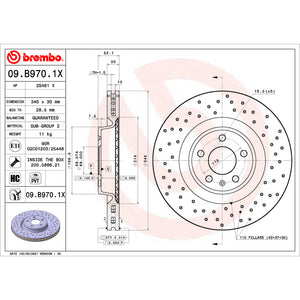 Brembo OE 09.B970.1X 14 15 fits Audi A6/A6 Quattro/12-16 S4/12-17 S5/17-20 Porsc