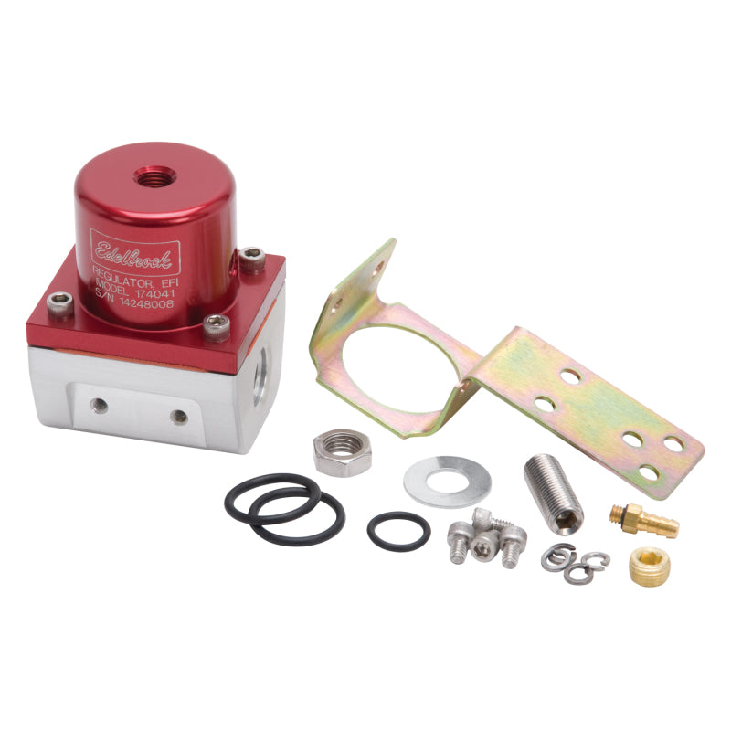 Edelbrock 174041 Fuel Pressure Regulator EFI 180 GPH 35-90 PSI -6 In/Out -6 Return Red/Clear
