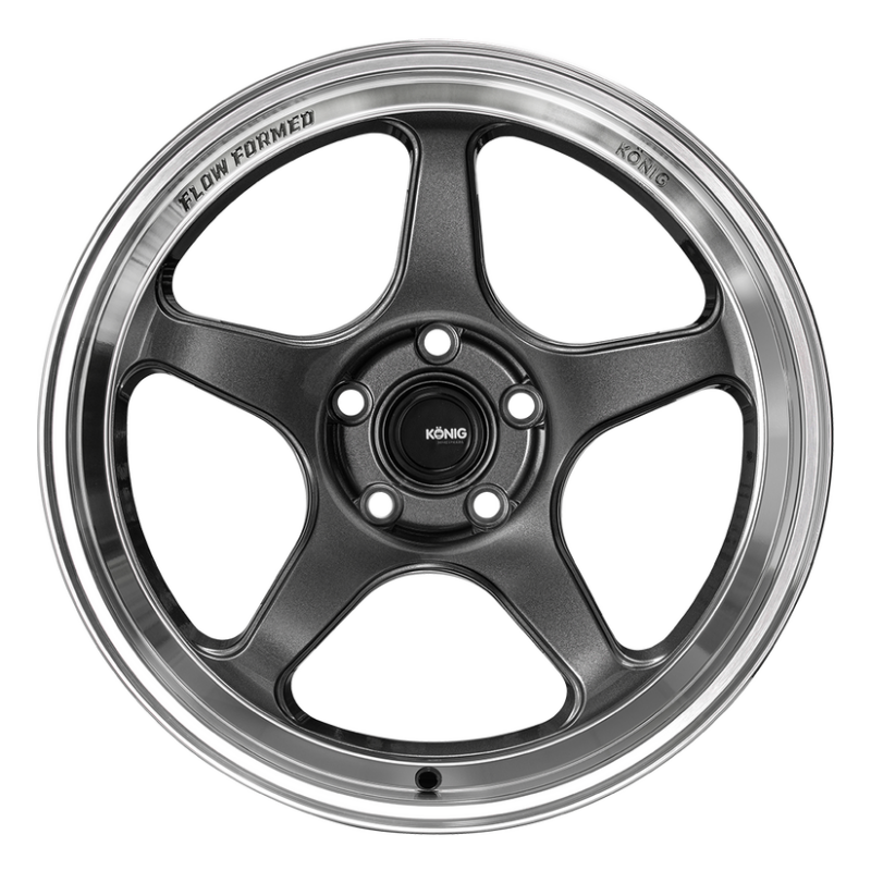 Konig HP88514356 18x8 5X114.3 ET35 Anthracite Metallic Wheel Mirror Machined Lip