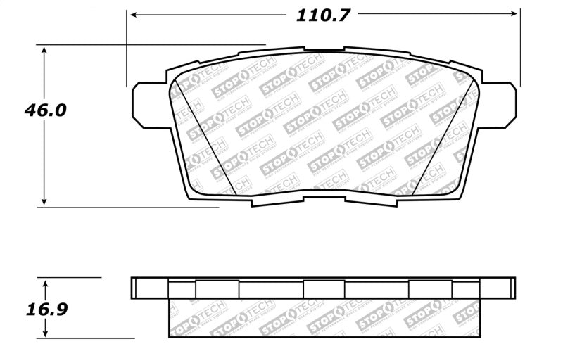 Stoptech 305.1259 07-15 Mazda CX-5/CX-7/CX-9 Street Brake Pads w/Hardware - Rear