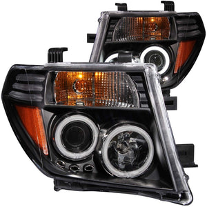 ANZO 111111 2005-2008 fits Nissan Frontier Projector Headlights w/ Halo Black