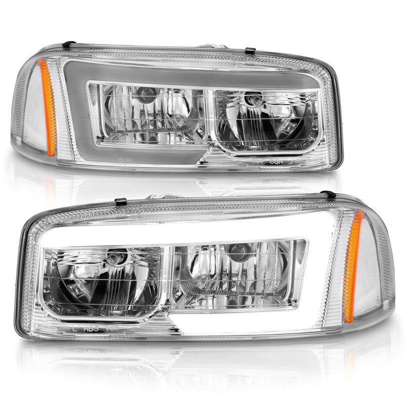 Anzo 111523 99-17 fits GMC Sierra/Denali Headlights Chrome Amber (w/C Light Bars)