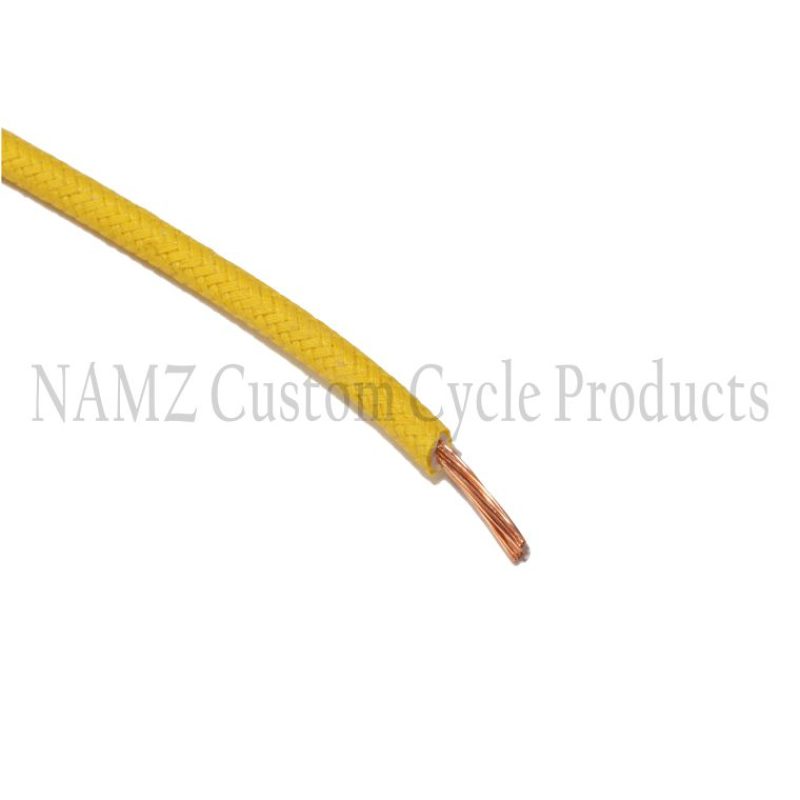 NAMZ NCBW-4 OEM Color Cloth-Braided Wire 25ft. Pack 16g - Yellow