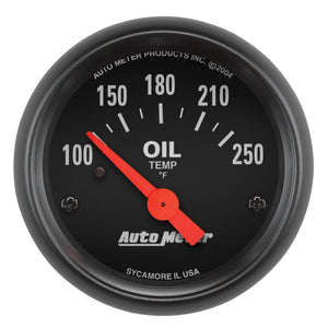 AutoMeter 2638 Autometer Z-Series 52mm 100-250 Degrees F. SSE Oil Temp Gauge