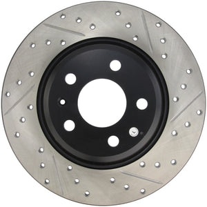 Stoptech 127.33127L Power Slot 09-10 fits Audi A4/A4 Quattro / 08-10 A5 / 10 S4 Rear Left Drilled & Slotted Rotor