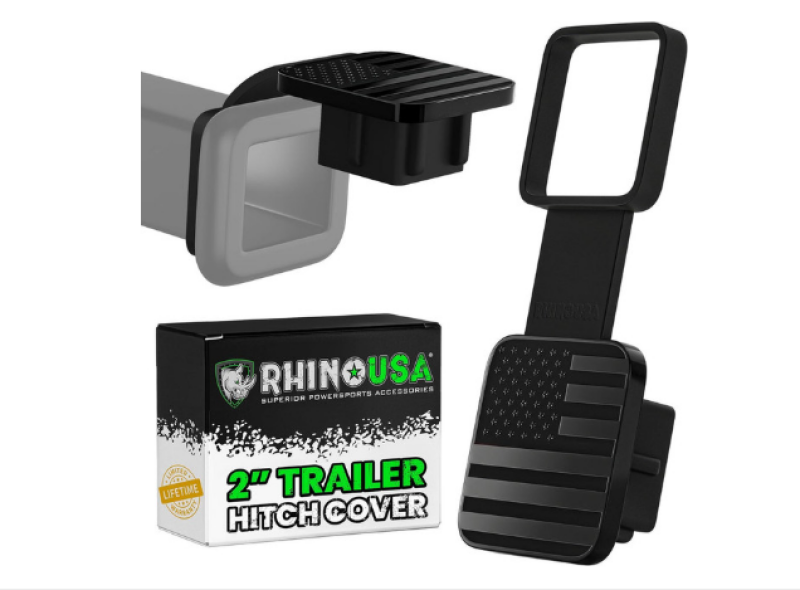 Rhino USA TO-HTCVRUSA-BLK 2In American Flag Hitch Cover - Black