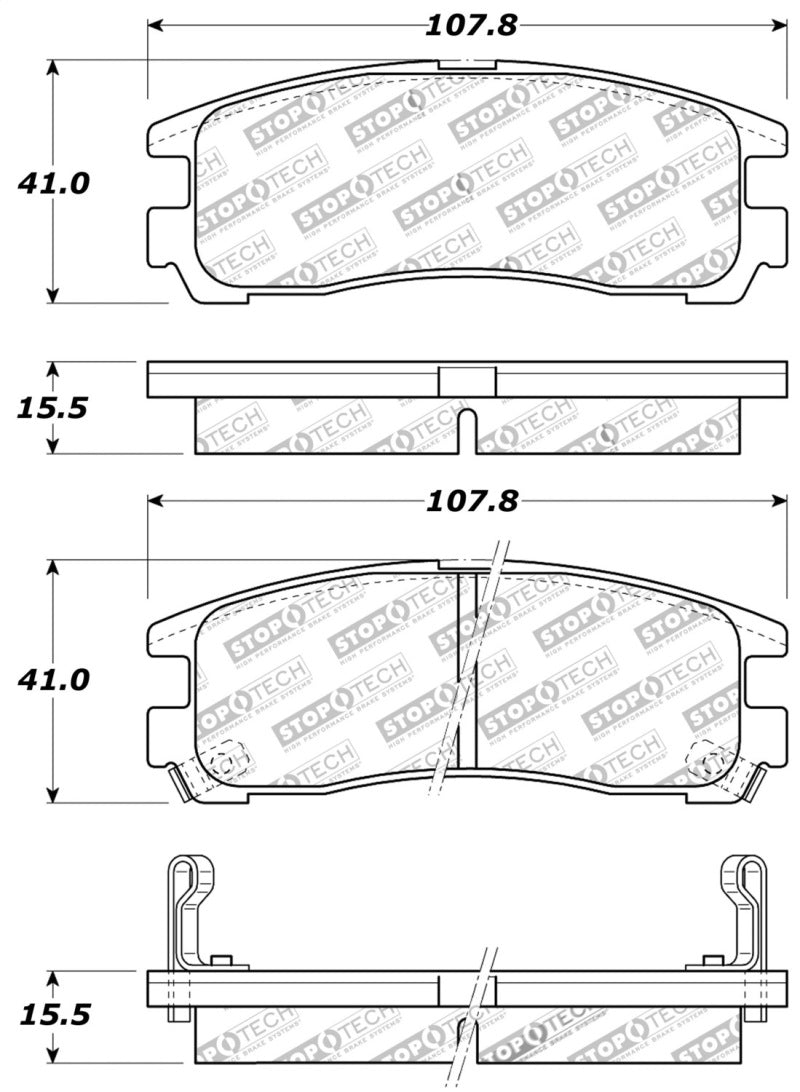 Stoptech 309.0383 Performance fits Mitsubishi Eclipse GST Rear Brake Pads