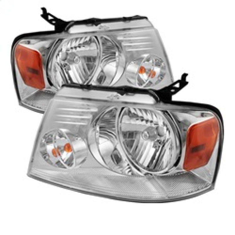 5069825 Xtune fits Ford 04-08 F150 Amber Crystal Headlights Chrome HD-JH-FF150
