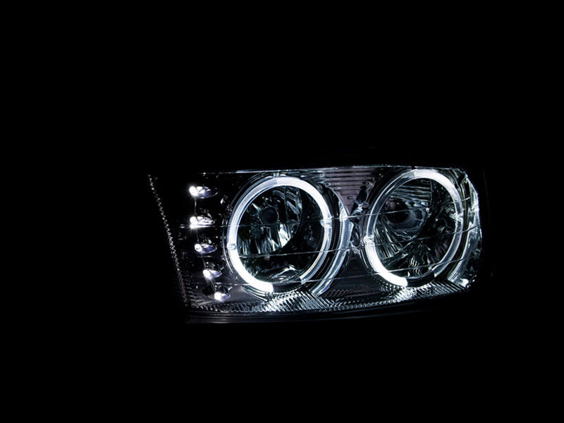 ANZO 111208 1906 Gmc Sierra 1500 Crystal Headlights w/ Halo and LED Chrome