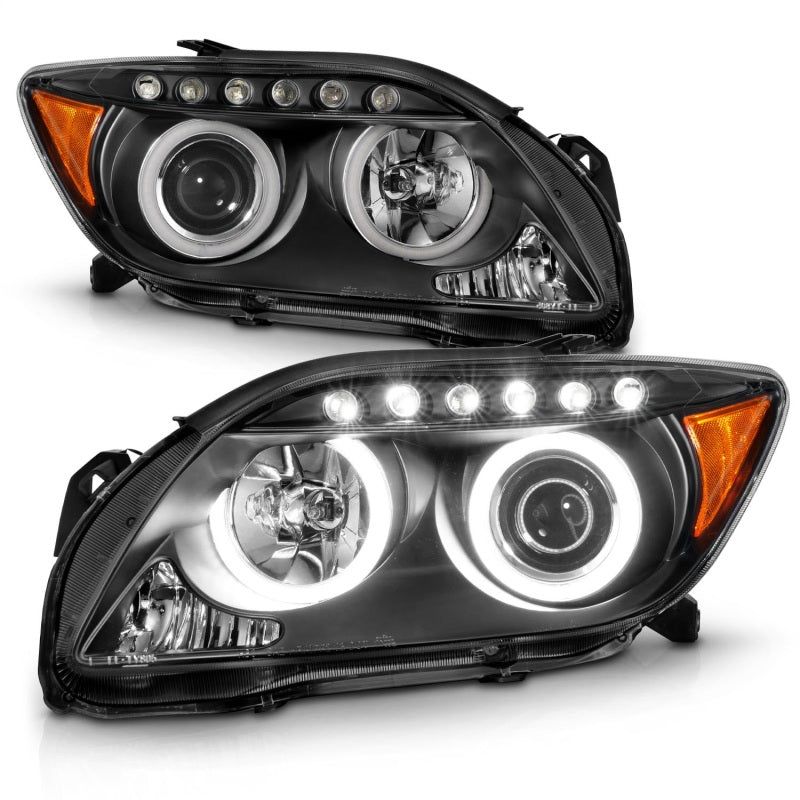 ANZO 121119 2010 fits Scion 05-20 Tc Projector Headlights w/ Halo Black (CCFL)