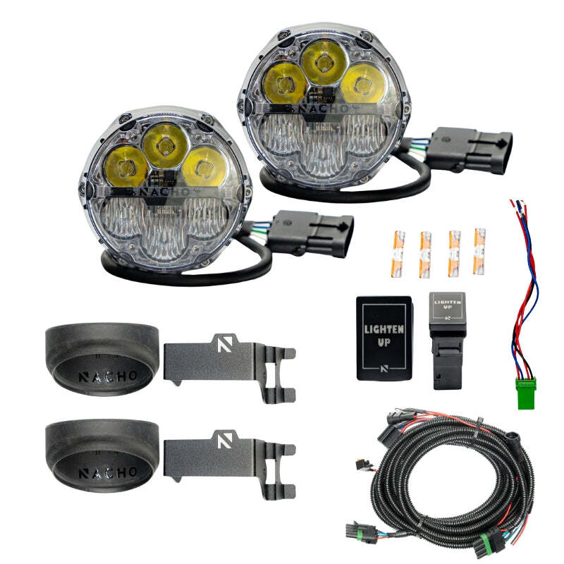 Nacho Offroad Technology V3TO1KWSO Nacho Lighting fits Toyota Nacho SAE Only Plug N Play Fog Light Kit - White