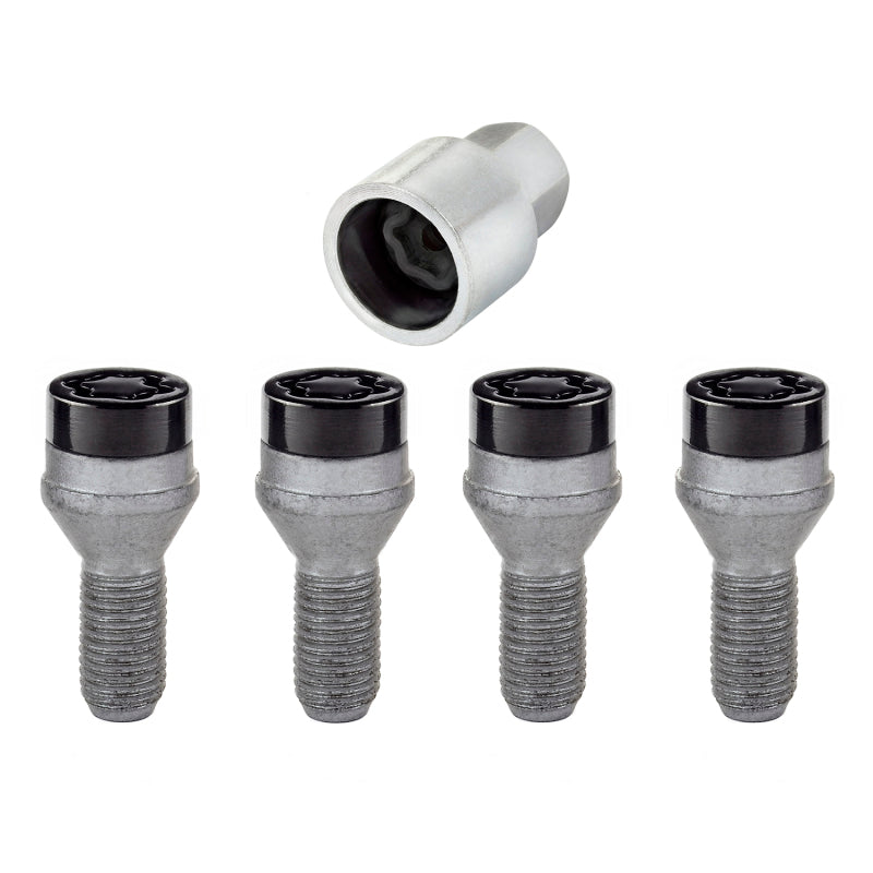 McGard 27316 Wheel Lock Bolt Set - 4pk. (Cone Seat) M12X1.25 / 17mm Hex / 22.0mm Shank Length - Black