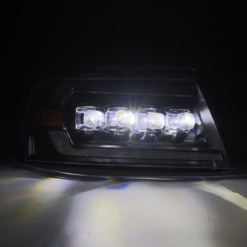 AlphaRex 880128 fits Ford 04-08 F-150 (No 2004 Heritage) NOVA-Series LED Proj HL Alpha-Blk w/Actv Lgt / Seq. Sig