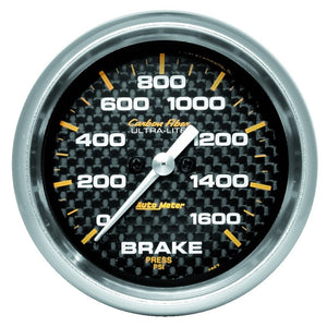 AutoMeter 4867 AutoMeter Gauge Brake Pressure 2- 5/8in 1600PSI Digital Stepper Motor - Carbon Fiber