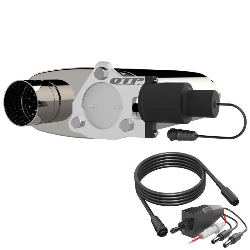 QTP 13301C 3in Weld-On 304SS Reverse Screamer Muffler w/Bolt-On QTEC Electric Cutout