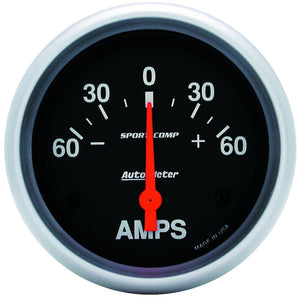 AutoMeter 3586 Autometer 2-5/8in Electric 60-0-60 Amps Ammeter