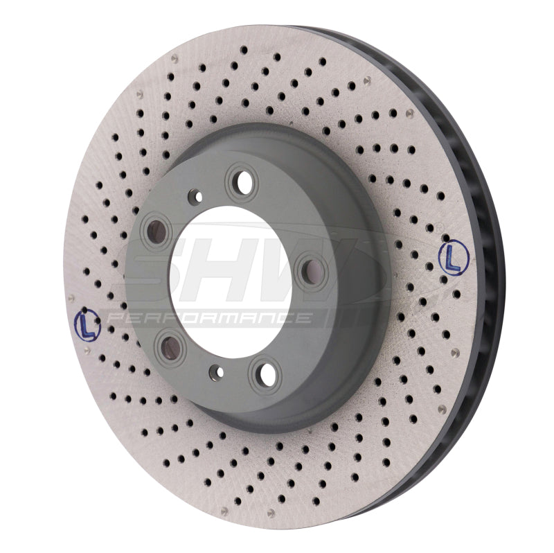 SHW Performance PFL30922 SHW 2012 fits Porsche 911 Carrera4 GTS 3.8L w/o Ceramic Brakes Left Frt Drill-Dimp MB Rotor (99635140904)