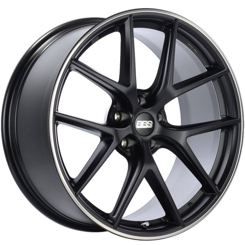 BBS CI0601BPO CI-R 20x10 5x112 ET45 Satin Black Polished Rim Protector Wheel -82mm PFS/Clip Required