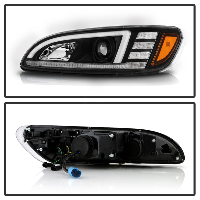 Spyder Peterbilt 325 2008-2019 Driver Side Projector Headlights - Black (PRO-YD-PB38600-L-BK)