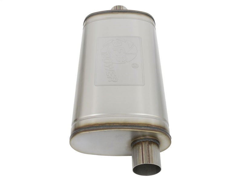 AFE 49M00016 rce XP SS Muffler 3in Center Inlet / 3in Offset Outlet 22in L x 11