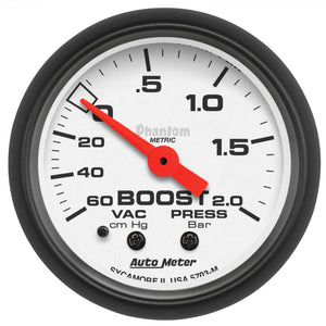AutoMeter 5703-M Autometer Phantom 2-1/16in 60CM/HG - 2.0 Bar - Mechanical Gauge