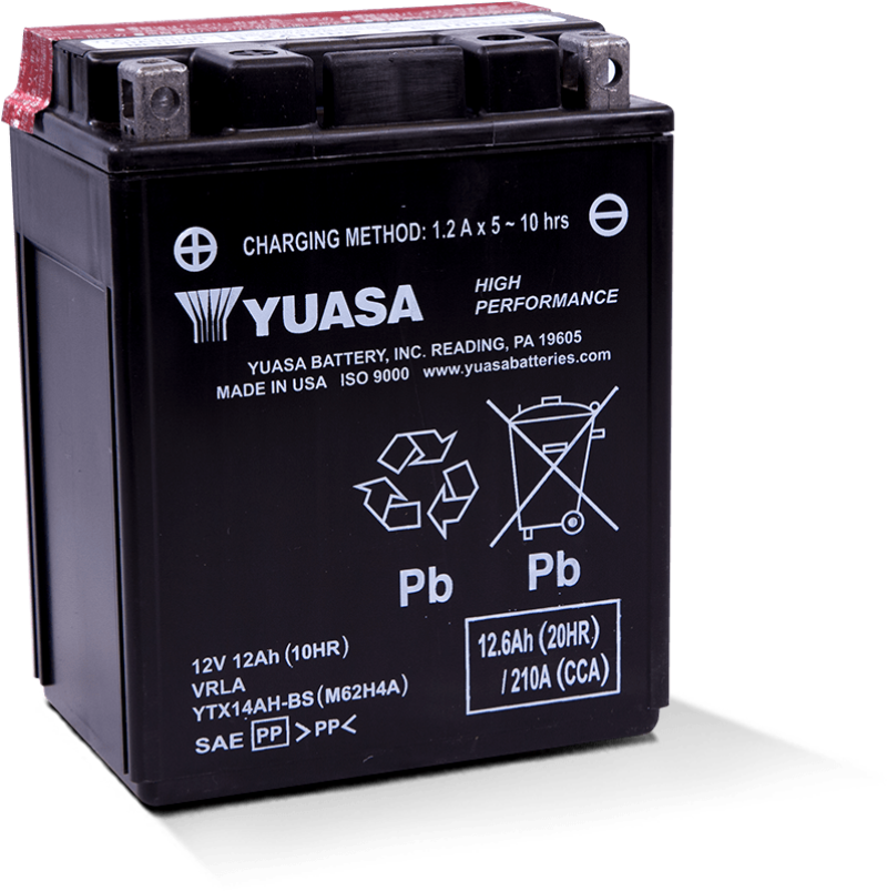 Yuasa YUAM62H4A YTX14AH-BS High Performance AGM 12 Volt Battery (Bottle Supplied)