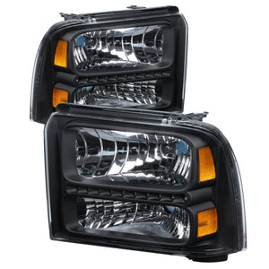 9026966 Xtune fits Ford 05-07 F250/350/450 Super Duty Crystal Headlights w/ LE