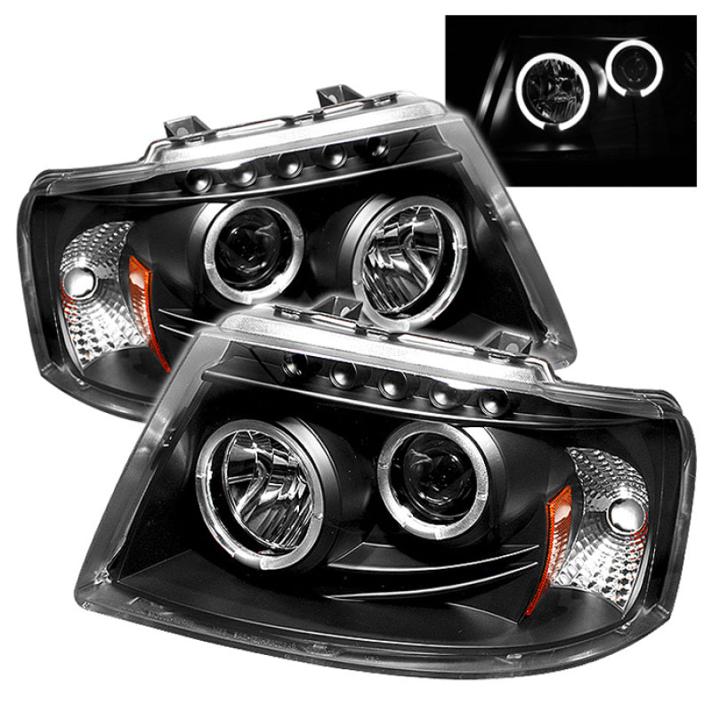 Spyder 5010117 fits Ford 03-06 Expedition Projector Headlights LED Halo LED Blk