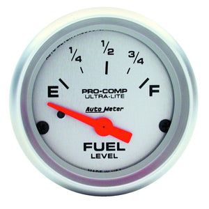 AutoMeter 4316 Autometer Ultra-Lite 52mm 240 OHMS Empty/33 OHMS Full Short Sweep Electronic Fuel Level Gauge