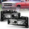 ANZO 111498 1900 fits Cadillac 99-20 Escalade Crystal Headlights Light Bar Black Housing (Pair)