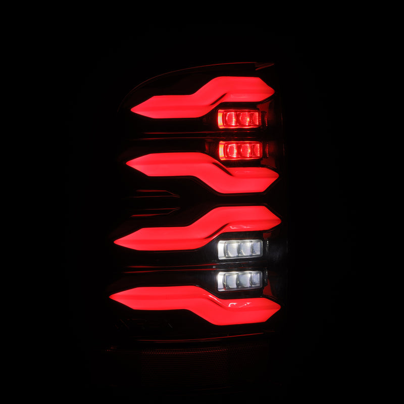 AlphaRex 640004 09-18 fits Dodge Ram Luxx-Series LED Tail Lights Black w/ Act