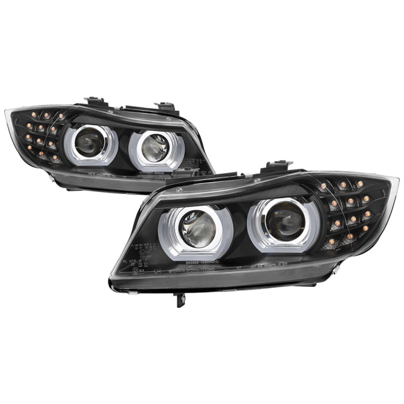 Spyder 5086495 fits BMW 09-12 E90 3-Series 4DR HID w/ AFS Only - LED Turn - Bla