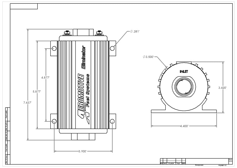 Aeromotive 11104 Eliminator-Series Fuel Pump (EFI or Carb Applications)