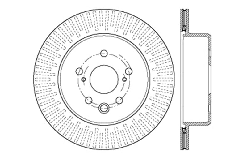Stoptech 128.44189L Lexus 13-15 GS350/14-15 IS350/13-15 GS350H/15 RC350 Left Rear Drilled Sport Brake Rotor