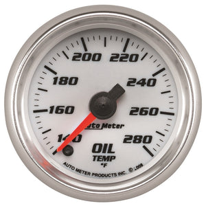 AutoMeter 19740 Autometer Pro-Cycle Gauge Oil Temp 2 1/16in 140-280f Digital Stepper Motor White