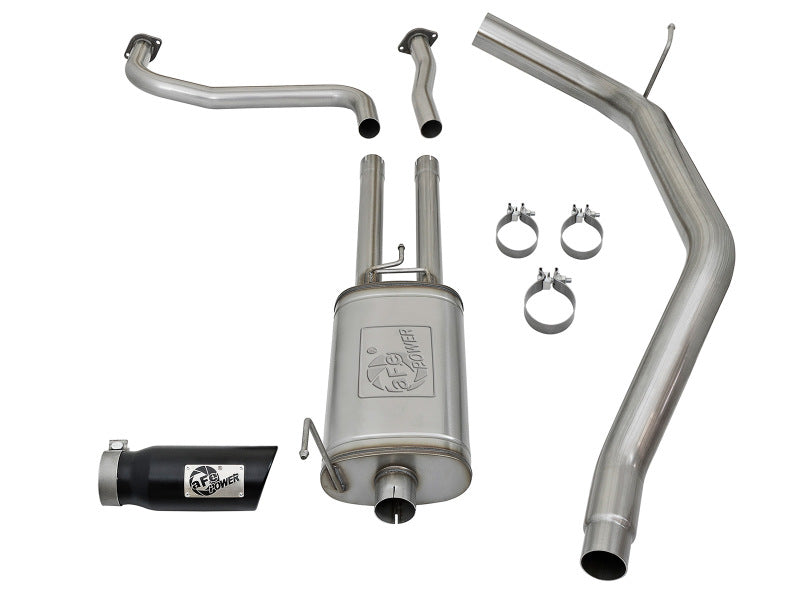 AFE 49-46125-B rce XP 2.5in Cat-Back Exhaust System w/ Black Tip fits Nissan Fr