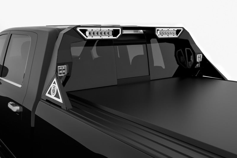 Road Armor 4091DHRP-C2-MR 10-19 fits Dodge 1500 iDentity Headache Rack w/Pods/Dual 10in Pod/Brake Lamp Relief/Ring - Raw