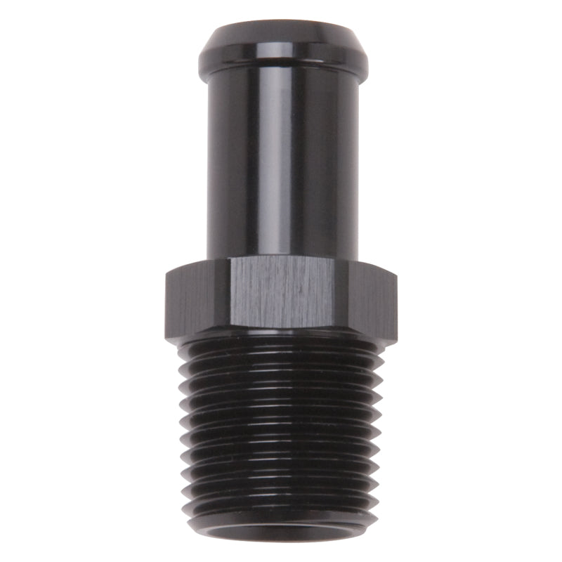 Edelbrock 8159 Hose End Straight 1/2In NPT to 5/8In Barb Black Anodize