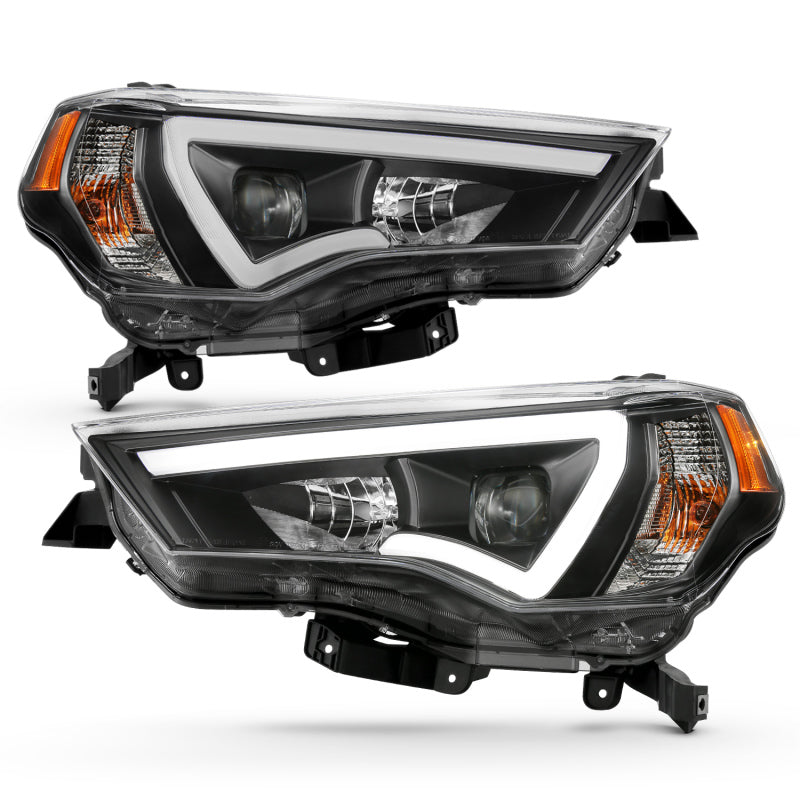 ANZO 111416 fits Toyota 14-18 4 Runner Plank Style Projector Headlights Black w/ Amber