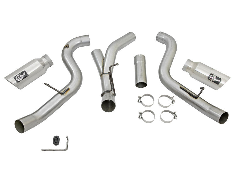 AFE 49-44080-P Bore HD 4in Dual DPF-Back SS Exhaust w/Polished Tip 16-17 fits G