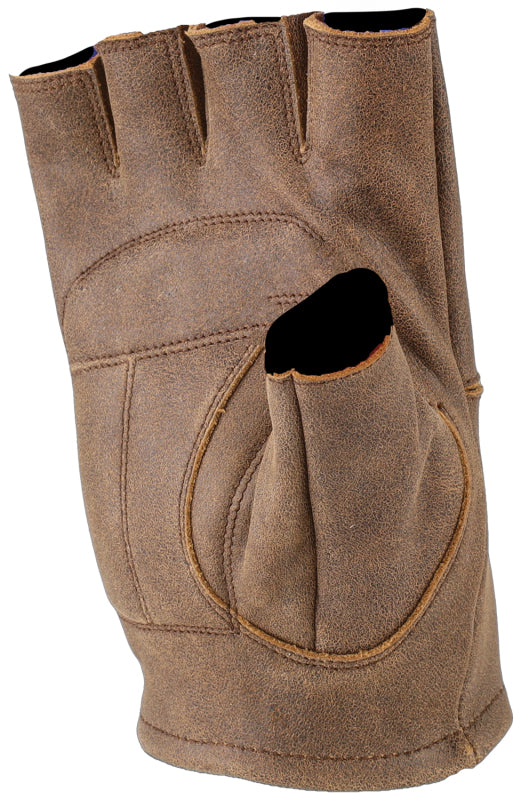 Kuryakyn 094460 Kuryakyn Leather By River Road Buster Vintage Shorty Gloves Black - Small