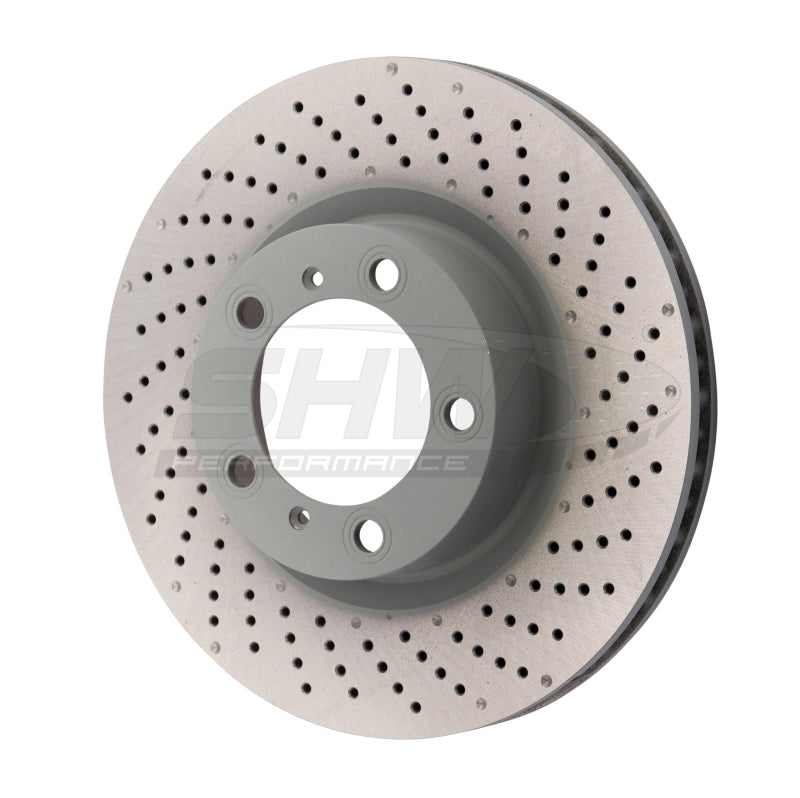 SHW Performance PFR39972 SHW 09-16 fits Porsche 911 Carrera w/o Ceramic Brakes Right Front Drill-Dimp MB Brake Rotor (99735140201)