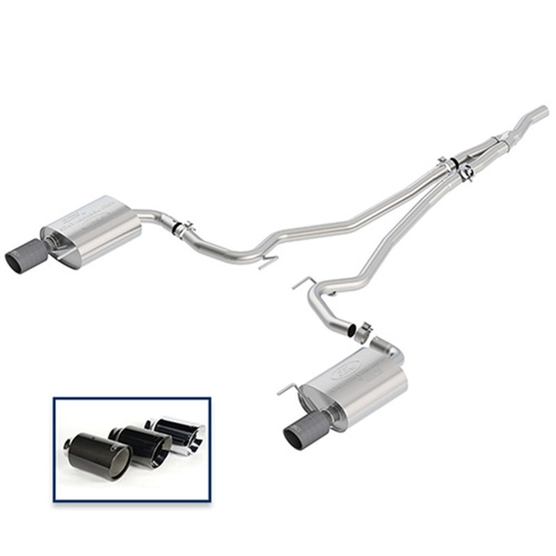 fits Ford Racing M-5200-M4EFA 2018+ Mustang 2.3L EcoBoost Cat-Back Extreme Exhaust System w/ Carbon Fiber Tips