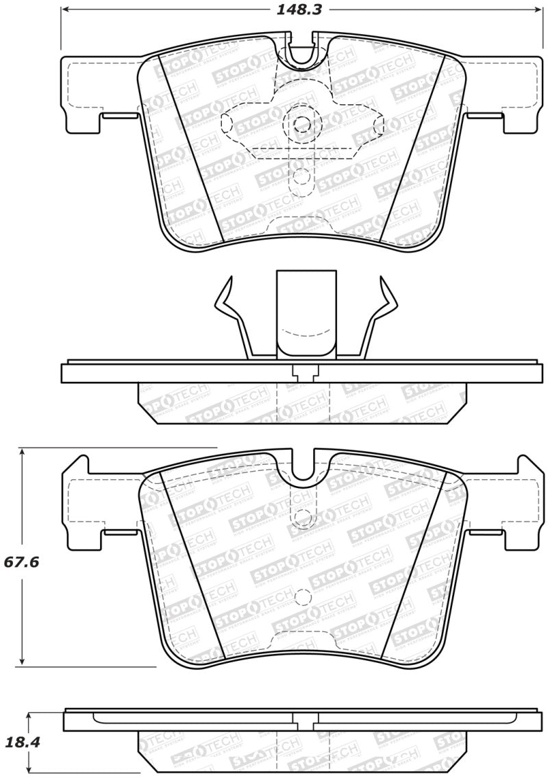 Stoptech 308.1561 14-16 BMW 228i Street Performance Front Brake Pads