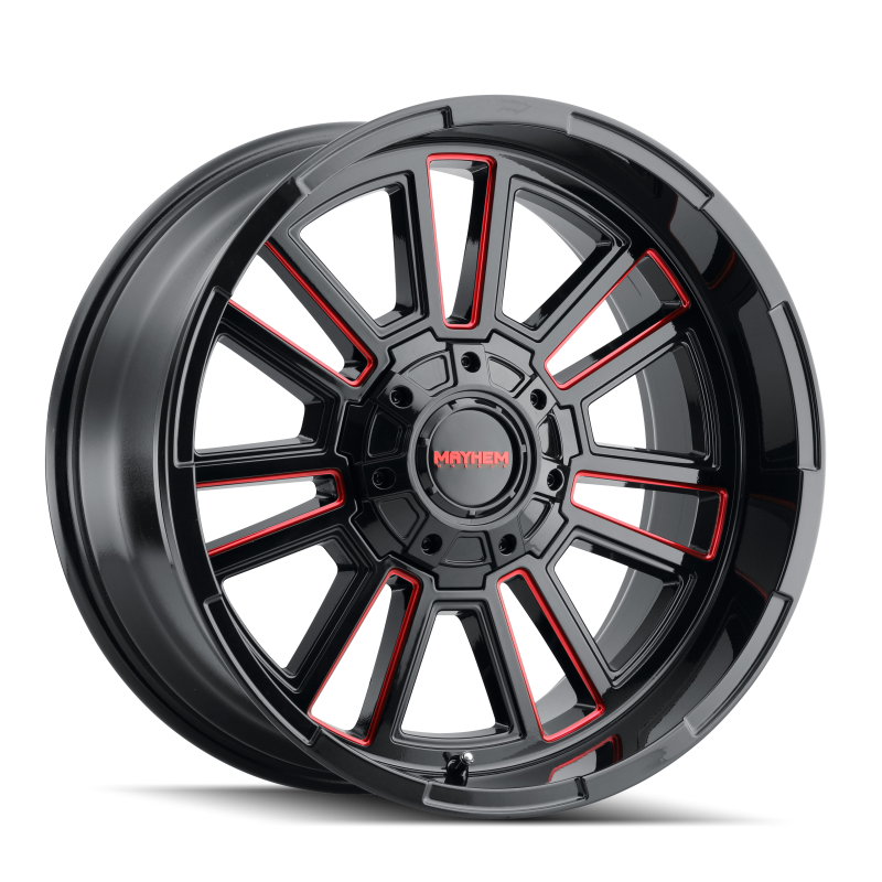 Mayhem 8115-2137BTR 8115 fits Apollo 20x10 / 6x135 BP / -19mm Offset / 106mm Hub Black w/ Prism Red Wheel