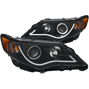 ANZO 121512 2012-2013 fits Toyota Camry Projector Headlights w/ Halo Black